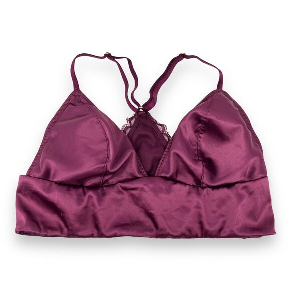 Savage X Fenty Purple Satin Racerback Bralette Women’s 32 A - Picture 1 of 6